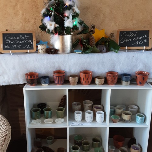 Gobelets céramique, bougies, photophores